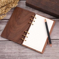 Carpeta de Documentos Económica con Separadores de Madera A6, Marca Hongbo, Modelo HB-WUS8Q, Origen ZHEJIANG, Anillas Doradas/Negras, Superventas