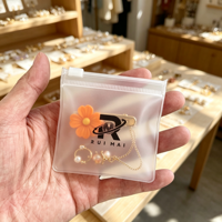 Sacs à fermeture éclair en PVC givré de haute qualité personnalisés pour bijoux, réutilisables, imperméables, avec impression de logo et anneaux