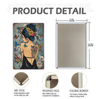 Décoration Murale Nouveau Design Affiche Fille Vintage Jolie Faible MOQ Impression UV 20x30 Plaque en Fer Blanc Rétro pour Chambre Bar Pub Panneaux en Étain