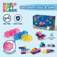 EPT 40PCS Blocs sensoriels en gelée, jouets anti-stress, blocs en gelée pour construire et empiler, balles anti-stress à presser pour enfants