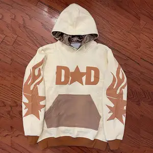 Hoodie-Hersteller Streetwear keine Schnur Pullover Hoodies Sweatshirt Patchwork Block Screen 3d Puffdruck Unisex Herren Hoodie