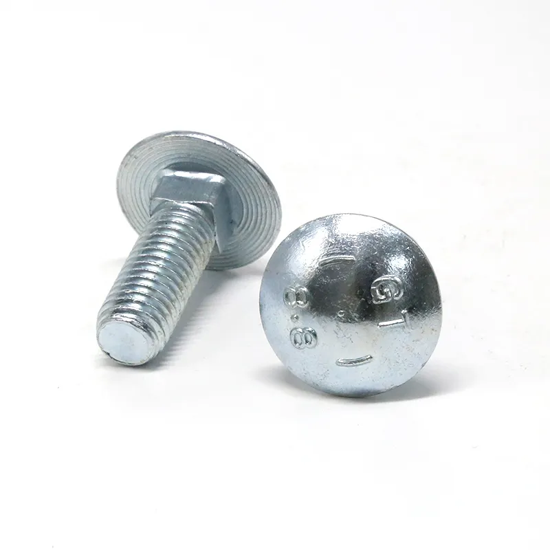 Din 603 607 605 ASME M8 M14 M16 Bolt and Nut Square Neck Mushroom Round Head Carriage Bolt Hardened Steel Grade 8.8 10.9 Bolt