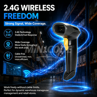 Escáner de Código QR Inalámbrico de Largo Alcance MJ2870 2.4G, Lector de Códigos de Barras CMOS 1D 2D para Logística de Almacén e Inventario
