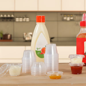 0.5oz Limpar PP Plástico Takeaway Sopa Recipiente Redonda Descartável claro Plástico Porção Copos Tigela Recipiente De Alimento com Tampa - Product Image 2