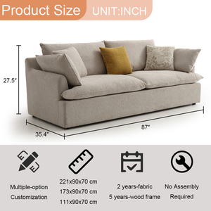 Divano a 3 Posti in Tessuto <span class=keywords><strong>Verde</strong></span>, Set di Sedute Moderne e Lussuose per Soggiorno, Divano Componibile a L in Legno - Product Image 2