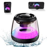 Haut-parleur sans fil magnétique Mini BT avec spectacle de lumière RGB portable, support de téléphone pour Android et tous les smartphones