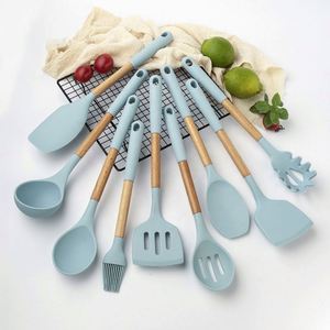 Juego de utensilios de cocina antiadherentes Blue Nordic Kitchen Wares con mango de madera - Product Image 6