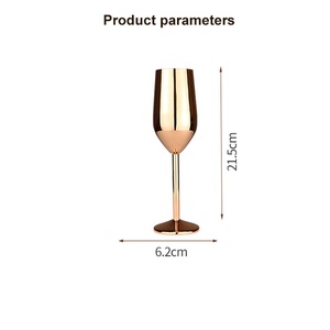 Bicchieri di champagne alti in acciaio inossidabile per la luce di lusso <span class=keywords><strong>bar</strong></span> e metallo nordico vino Premium bicchieri da Cocktail per ristorante - Product Image 4