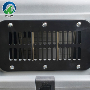 Nouvelle cage de transport <span class=keywords><strong>pour</strong></span> animaux de compagnie en plastique ABS à motif uni, avec porte en fer amovible et fermeture à bouton, <span class=keywords><strong>pour</strong></span> chats et chiens, idéale <span class=keywords><strong>pour</strong></span> la voiture, couleur gris - Product Image 3