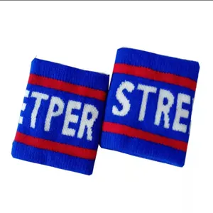 Custom Tennis Gym Pulseiras anti Sweatbands Terry Cloth algodão Sweat Wrist Bands Sports Wrist Sweatbands