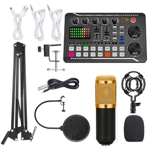 Xtuga Customized Sound Card Condenser Microphone Set Studio Recording Equipment Professional