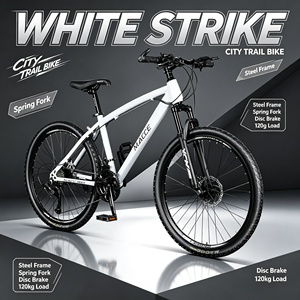 Vélo de montagne à vitesse variable 24/26 pouces, fourni directement par l'usine, avec frein à disque et cadre en acier à haute teneur en carbone, options 21/24/27/30 vitesses - Product Image 1