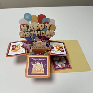 Ventes d'usine, boîte à surprise 3D <span class=keywords><strong>pour</strong></span> <span class=keywords><strong>anniversaire</strong></span>, carte <span class=keywords><strong>de</strong></span> <span class=keywords><strong>remerciement</strong></span>, cartes <span class=keywords><strong>de</strong></span> vœux 3D - Product Image 1