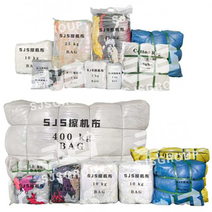 ワイプクロス中古服ラグ服綿工業用クリーニングTシャツラグtrapos blancos de limpieza de algodon - Product Image 6