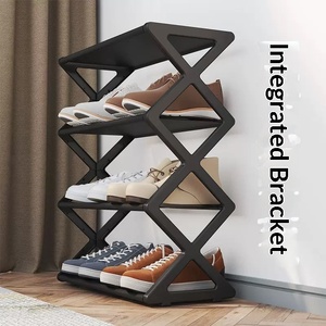 Zapatero de <span class=keywords><strong>suelo</strong></span> de cuatro niveles en forma de X Cedar Space con gabinete antipolvo para almacenamiento interior en el hogar/dormitorio - Product Image 2