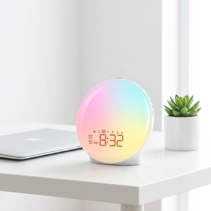 Luz de Simulación de Amanecer y Atardecer, Radio con Ruido Blanco, Ayuda para Dormir, Reloj Despertador Inteligente con Altavoz, Diseño Moderno y Minimalista - Product Image 4