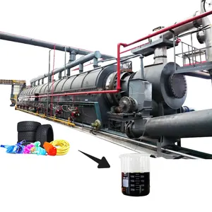 HENAN DOING Brand Full automatic continuous 15-50ton waste tyre rubber pyrolysis plant for fuel oil