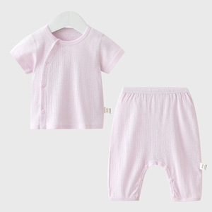 <span class=keywords><strong>Pijama</strong></span> de Verano para Bebé Unisex, de Dos Piezas, de Algodón, Casual, Antibacterial, Transpirable, de Secado Rápido, con Botones, Manga Larga y Pantalones Largos - Product Image 6