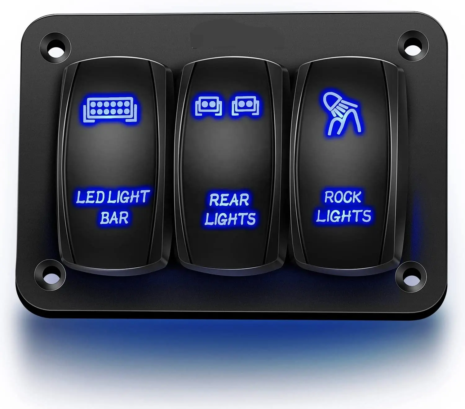 On-off 5 Pin Kép màu xanh LED thanh ánh sáng biểu tượng không thấm nước chuyển đổi Marine Rocker chuyển đổi