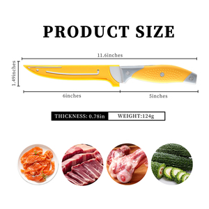 Little Cook <strong>Boning</strong> <strong>Knife</strong> Ergonomic No-slip Rubber <strong>Handle</strong> with Stainless Steel Sharp Edge for Meat Cutting Filet <strong>Knife</strong> - Product Image 2