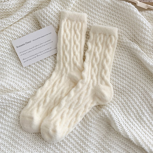 New Autumn and Winter <strong>Water</strong> Mink Velvet Women's Middle <strong>Socks</strong> Plus Velvet Thickened and Warm Sleep <strong>Socks</strong> - Product Image 6