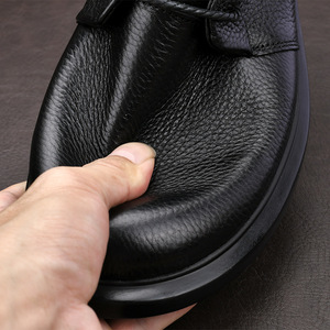 Chaussures habillées pour hommes en cuir véritable, style Oxford, bout rond, à lacets, respirantes, semelle en caoutchouc, pour le bureau et les occasions professionnelles, toutes saisons, couleur unie - Product Image 3