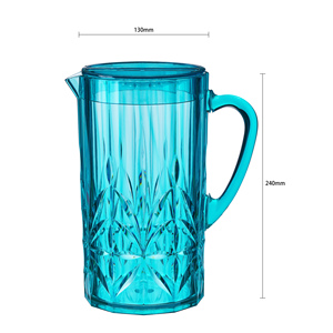 <span class=keywords><strong>Carafe</strong></span> à boisson en plastique écologique sans BPA, réutilisable, incassable, de 60 oz, style campagnard, pour cocktails, thé, bouilloire - Product Image 2