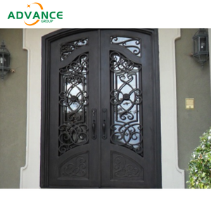Elegante Scrollwork Premium <span class=keywords><strong>Puerta</strong></span> <span class=keywords><strong>de</strong></span> patio <span class=keywords><strong>de</strong></span> <span class=keywords><strong>hierro</strong></span> forjado para patio Balcón <span class=keywords><strong>Terraza</strong></span> con acabado negro recubierto <span class=keywords><strong>de</strong></span> polvo Protección UV - Product Image 6
