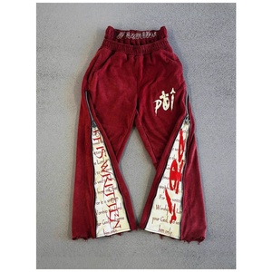 <span class=keywords><strong>Pantalones</strong></span> unisex de estilo americano, de corte holgado, con estampado de nicho, doble cintura, estilo hip-hop, de pierna ancha, con temática oscura y a la moda. - Product Image 1