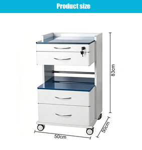<span class=keywords><strong>Armoire</strong></span> de rangement médical mobile verrouillable à 3 tiroirs pour le stockage d'instruments en milieu hospitalier et clinique - Product Image 4