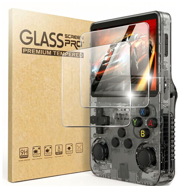 Premium Quality 2.5D 9H Grade AAA Tempered Glass Screen Protector 2PCS for Game Console 3.5inch R36S/R35S/RGB20