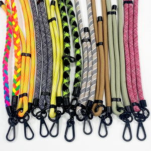 <b>Lanyard</b> With Colorful Beads And Carabiner Clip Red Blue Black <b>Polyester</b> Rope Phone Strap Anti Lost Design - Product Image 5