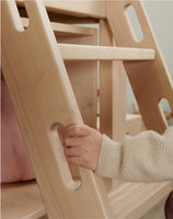 Cama Litera de Madera Maciza de Dos Niveles con Diseño Moderno para Niños, Combinación Multifuncional para Sala de Estar y Uso Escolar