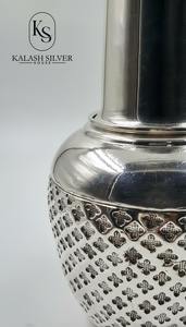 Pure Silver Designer <b>Bottle</b> for <b>Water</b> Ayurvedic Health Drinking <b>Bottle</b> Handmade Luxury Silver Flask - Product Image 2
