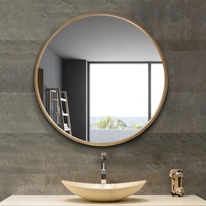 Fábrica al por mayor grande <span class=keywords><strong>blanco</strong></span> enmarcado elegante arte decoración montado en la pared <span class=keywords><strong>espejo</strong></span> redondo de aleación de aluminio <span class=keywords><strong>espejo</strong></span> - Product Image 4