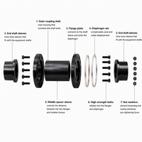 Accouplement à double diaphragme JMJ, accouplement d'arbre flexible, disque en acier inoxydable 304, 45 #   Bride en acier pour pompe de centrale électrique