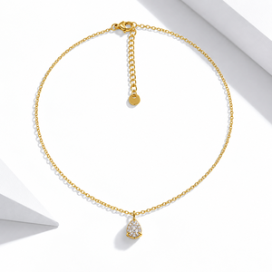 Collar con Colgante Minimalista de Acero Inoxidable, Chapado en Oro de 14K al Vacío, 400 mm + 60 mm, 4.1 g - Product Image 1