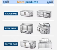 Nouveau modèle Réfrigérateur et congélateur Offre spéciale Congélateur en acier inoxydable pour bar à salade Grande table de préparation de pizzas Réfrigérée pour restaurant
