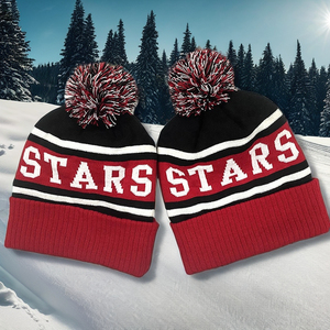 <span class=keywords><strong>Bonnet</strong></span> en tricot acrylique doublé polaire avec <span class=keywords><strong>pompon</strong></span> jacquard, fabriqué en usine OEM, chaud pour l'hiver, idéal pour le ski en extérieur, bonnets personnalisables à logo, pas cher - Product Image 1