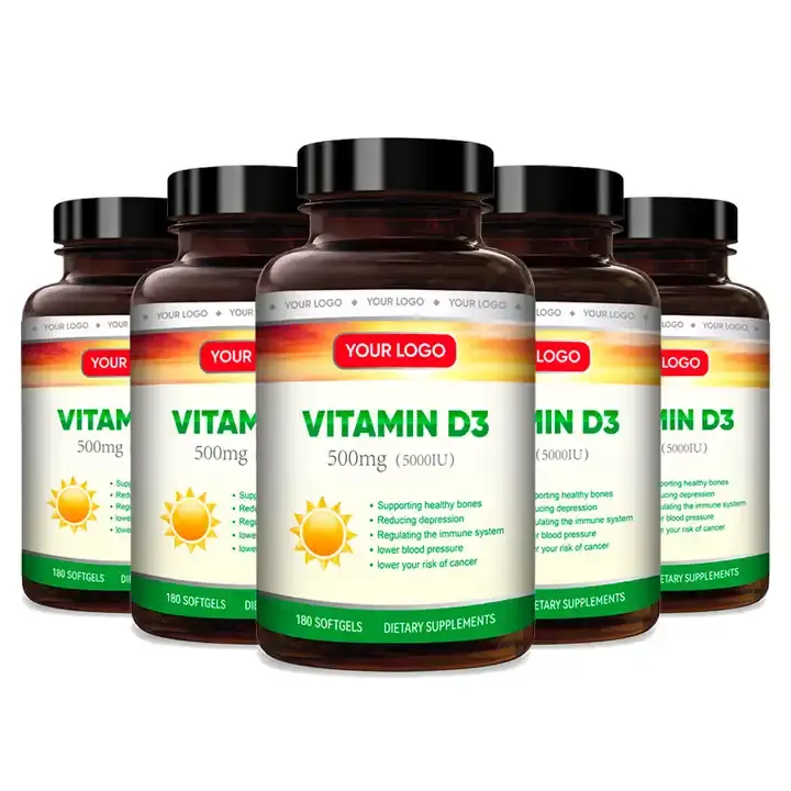 Factory supply Customized Hot Selling Anti-Aging Supplements Vitamin D3 Capsules Antioxidant Vitamin E Soft Gels