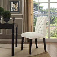 Chaise de salle à manger moderne en tissu rembourré à boutons tuftés pour la maison, hôtel, appartement, villa, prix d'usine pour la cuisine et le restaurant