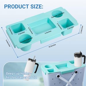 Bandeja Organizadora Superior para Bolsa Bogg, Tapa de Almacenamiento con Portavasos para Bolsa Bogg XL, para Vasos Stanley de 30oz y 40oz, Inserto para Mesa de Playa o Viaje - Product Image 2
