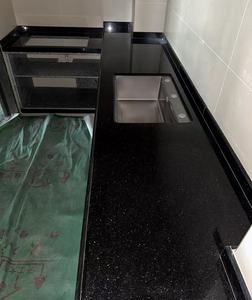 Dalles de granit noir Galaxy poli Sactransstone, écologiques, pour plans de travail de <span class=keywords><strong>cuisine</strong></span> et carrelage de sol pour usage intérieur en villa - Product Image 6