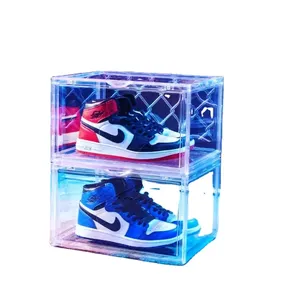 Space Saving Container Shoe Organizer Stackable Sport Shoes Box Transparent Plastic Shoe Storage Box