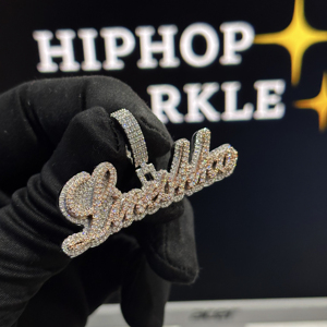 จี้ห้อยคอแบบกำหนดเองสไตล์ฮิปฮอป HIPHOP SPARKLE P88 เงินแท้ 925 ประดับเพชรโมอิสซาไนต์ VVS ชุบทอง 18K พร้อมจี้รูปหัวใจสองชั้น - Product Image 5
