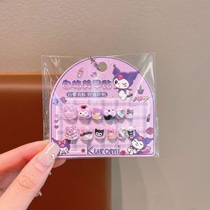 Listo para Enviar: 10 Uñas Postizas Rosas con Diseño de Dibujos Animados para Niñas, con Adhesivos de Gelatina, Uñas Artificiales DIY para Niñas - Product Image 3