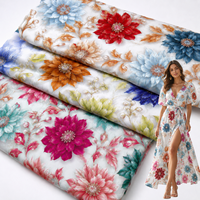 Tissu en rayonne filée légère, respirante et douce, imprimé numériquement à motifs floraux, en viscose tissée, pour vêtements d'été, vente en gros