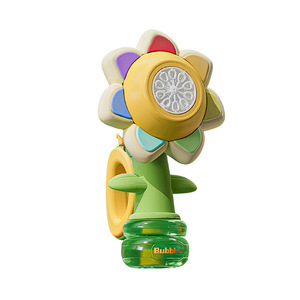 Máquina de Burbujas Eléctrica con Forma de Flor de Siete Colores para Niños, Uso en Exteriores, Varita y Palo para Hacer Burbujas - Product Image 1