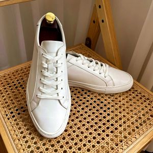 Zapatos deportivos casuales de cuero de estilo coreano de caña baja, zapatillas ligeras de estilo inglés, zapatos planos de cuero genuino - Product Image 1