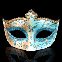 Masque pour les yeux en dentelle dorée sexy pour femmes et filles, pour bal costumé / bal masqué / Halloween